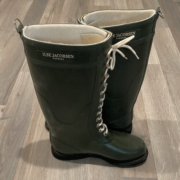 Women Ilse Jacobsen Rainboots Long | Long Rubber Boots Army - Picture 9 of 16